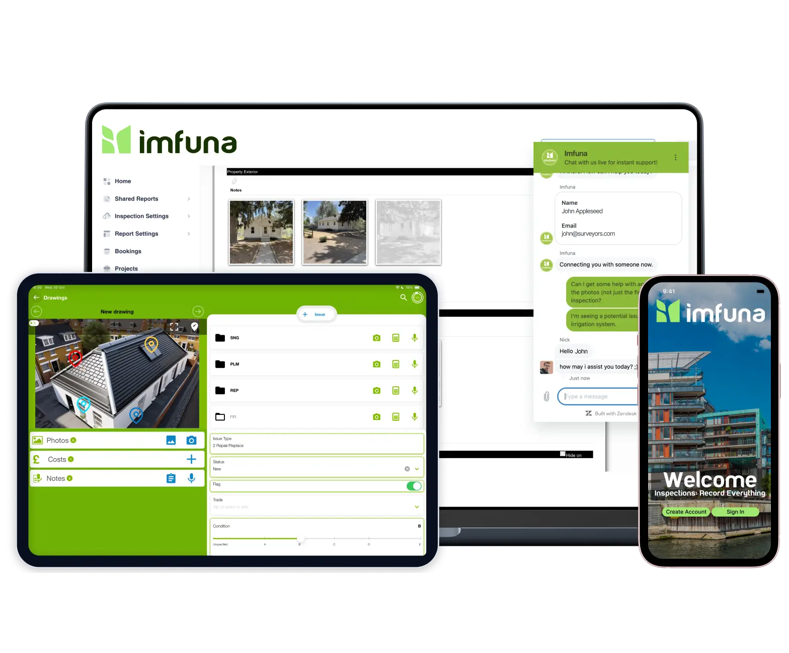 The Imfuna inspection app and web report publisher